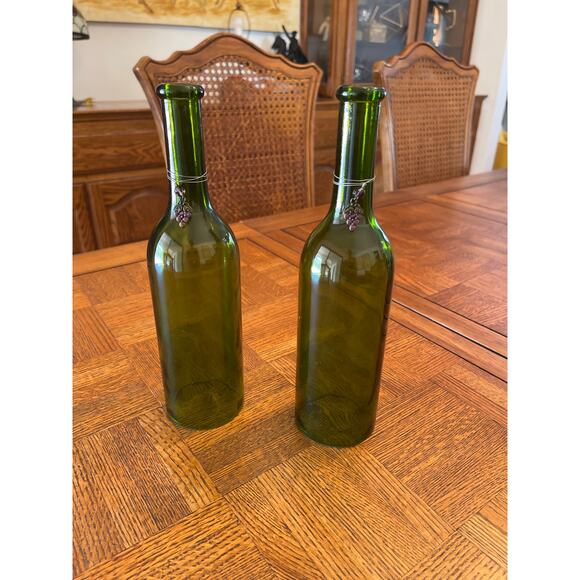 Wine bottle hurricane lamps (2) - Picture 1 of 4